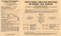 Fourth Annual Bench-Bar Conference on Criminal Trial Advocacy, Continuing Legal Education Seminar Pamphlet, September 6, 1985