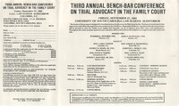 Third Annual Bench-Bar Conference on Trial Advocacy in the Family Court, Continuing Legal Education Pamphlet, September 27, 1985