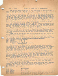 Report of Committee of Management, May 7, 1920