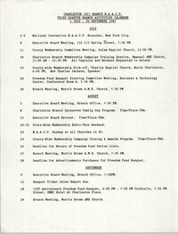 Third Quarter Branch Activities Calendar, National Association for the Advancement of Colored People, 1987