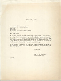 Letter from Christine O. Jackson to Loise Guy, October 16, 1967