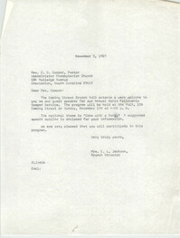 Letter from Christine O. Jackson to C. D. Cooper, November 3, 1967