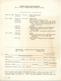 National Public Relations Seminar Schedule, May 1969