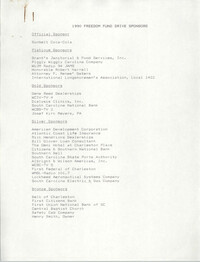 List of 1990 Freedom Fund Drive Sponsors