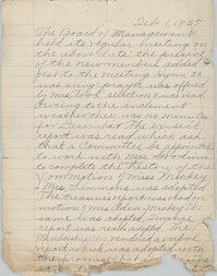 Minutes to the Board of Management, Coming Street Y.W.C.A., February 1, 1927