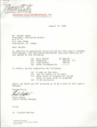 Letter from Thad Latten to Dwight James, August 13, 1990