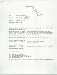 Memorandum, Thad Latten, August 9, 1990
