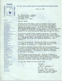 Letter from W.F. Gibson to Delbert Woods,  April 18, 1986