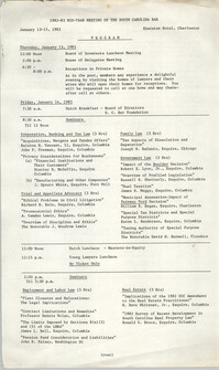Mid-Year Meeting of the South Carolina Bar Program Schedule, January 13-15, 1983