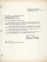 Letter from Naomi L. Alston to Mrs. Henry P. Hutchinson, September 13, 1965