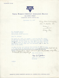 Letter from Christine O. Jackson to Benjamin Whaley, September 12, 1967