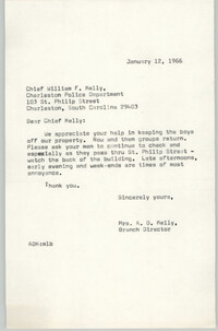 Letter from Anna D. Kelly to William F. Kelly, January 12, 1966