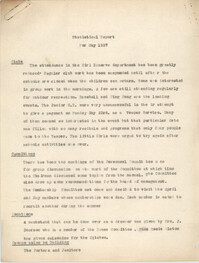 Statistical Report of the Coming Street Y.W.C.A., May 1937