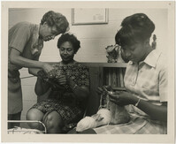 Photograph of Women Knitting