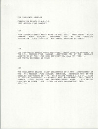 Press Release, 1991 Freedom Fund Banquet, National Association for the Advancement of Colored People