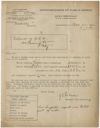 Letter from J. E. Gibson to Coming Street Y.W.C.A., November 22, 1927