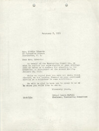 Letter from Laura McFall to Gladys Edwards, February 8, 1951