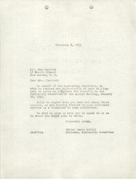 Letter from Laura McFall to Mae Sanford, February 8, 1951