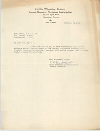 Letter from Fredrika H. Shackelford to Ella L. Smyrl, February 7, 1931
