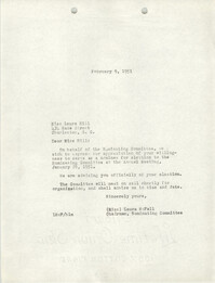 Letter from Laura McFall to Laura Hill, February 9, 1951