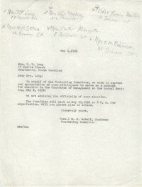 Letter from M. B. McNeil to T. T. Long, May 6, 1952