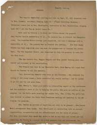 Minutes, Coming Street Y.W.C.A., September 26, 1921