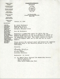 Letter from Dorothy Jenkins to Janice Washington, NAACP, January 1, 1990