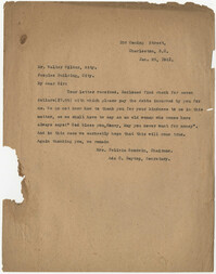 Letter from Felicia Goodwin and Ada C. Baytop to Walter Wilbur, January 25, 1921