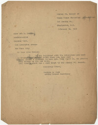 Letter from Cecelia E. Cook to Eva D. Bowles, February 14, 1925