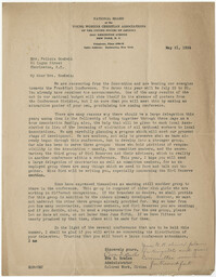 Letter from Eva D. Bowles to Felicia Goodwin, May 21, 1924