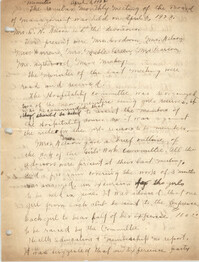 Minutes to the Board of Management, Coming Street Y.W.C.A., April 5, 1922