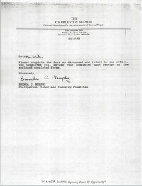 Letter from Brenda C. Murphy to Ms. White