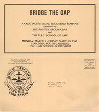 Bridge the Gap, Continuing Legal Education Seminar Pamphlet, March 4-8, 1985, Russell Brown