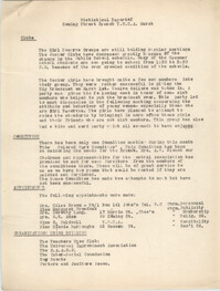 Statistical Report of the Coming Street Y.W.C.A., March 1937