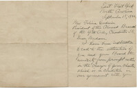 Letter from Louisa C. Stoney to Felicia Goodwin, September 18, 1920