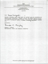 Letter from Brenda C. Murphy to Theresa Manigault