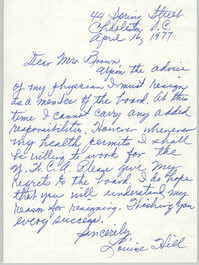 Letter from Louise Hill to 