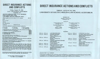 Direct Insurance Actions and Conflicts, Continuing Legal Education Seminar Pamphlet, August 30, 1985