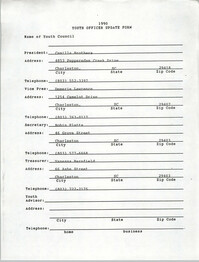 Youth Officer Update Form, 1990