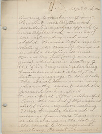 Minutes, Coming Street Y.W.C.A., September 3, 1924