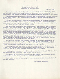 Minutes to the Committee on Administration, Coming Street Y.W.C.A., May 17, 1965