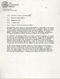 Memorandum, William A. Glover, August 13, 1987