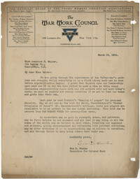 Letter from Eva D. Bowles to Beatrice D. Walker, March 18, 1919