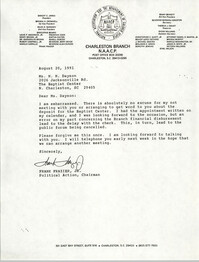 Letter from Frank Frazier Jr. to H.H. Dayson, August 20, 1991