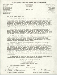 Letter from V. Laniel Chapman and Morris D. Rosen, May 21, 1985