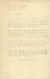 Letter to Turner M. McCottry, 1967
