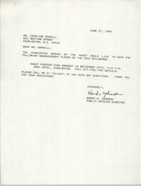 Letter from Wanda A. Johnson to Caroline Gambill, June 27, 1989