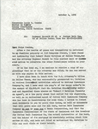Letter from Reginald C. Barrett Jr. to Louis E. Condon, October 4, 1985