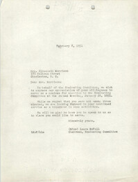 Letter from Laura McFall to Elizabeth Morrison, February 8, 1951