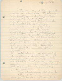 Minutes to the Committee of Management, Coming Street Y.W.C.A., February 3, 1942